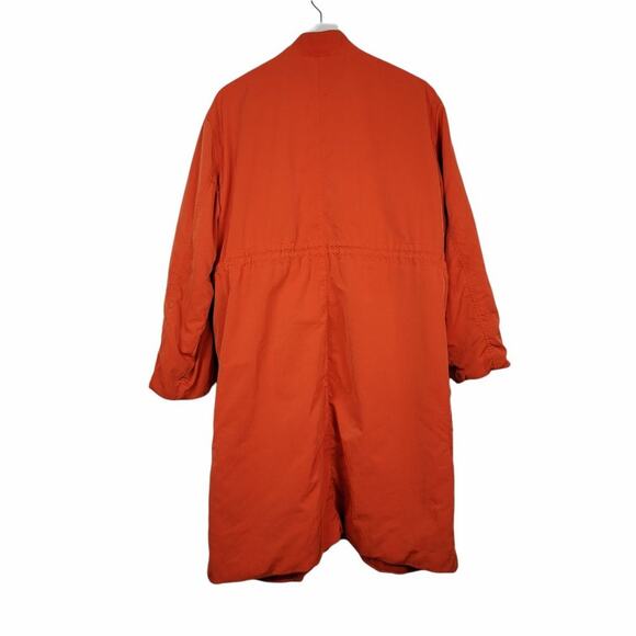 Victor by Victor Alfaro Orange Zipper All-Weather Trench Coat - L - Picture 2 of 6